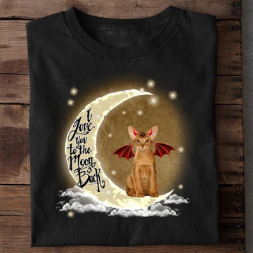 Personalized Cat  I Love You To The Moon And Back Cat Sitting Halloween Shirt Cat Lovers