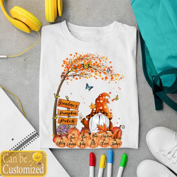 Halloween Grandma Personalized T-Shirt Grandma's Little Pumpkin Gifts Custom Shirts