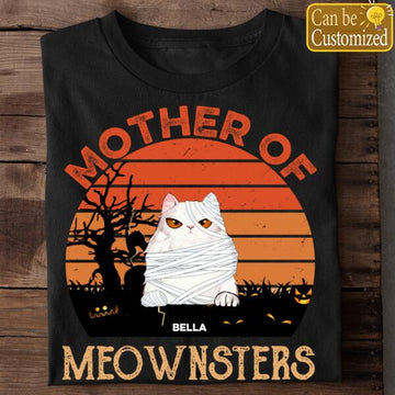 Personalized Mother Of Meownster Halloween Shirt - Halloween Gift For Cat Lovers, Cat Mom