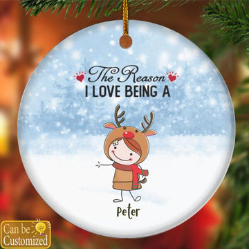 Personalized Christmas Love Being Nana Custom Circle Ornament