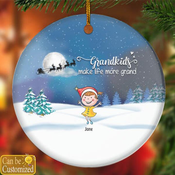 Make Life More Grand GrandKids Personalized Ornament