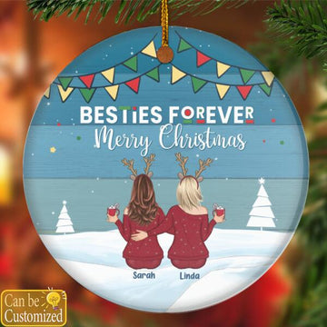 Sistas Soul Sisters - Personalized Ceramic Ornament - Christmas Gift For Sister - Best Friend Gifts