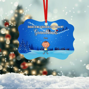 Personalized Grandkids - There Is No Greater Gift Than My Grandkids Medallion Metal Ornament