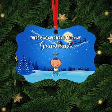 Personalized Grandkids - There Is No Greater Gift Than My Grandkids Medallion Metal Ornament