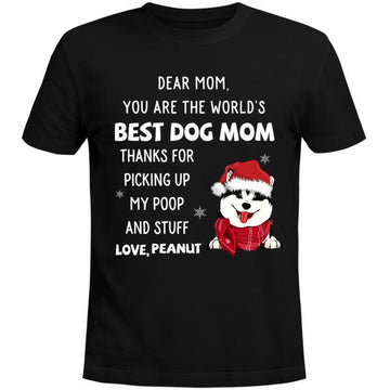 Personalized Dear Dad You Are The World's Best Dog Dad Thanks For Picking Up My Pop And Stuff Christmas Shirts Dog Lover Thanks You Dad - Mom T-Shirts
