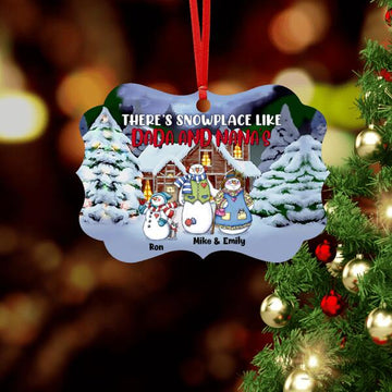 Christmas Snowman Grandparent Personalized Medallion Ornament