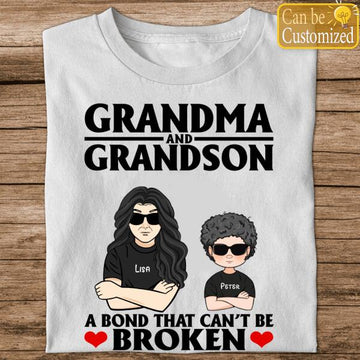 Grandma And Grandchild A Bond That Can’t Be Broken – Family Tshirt Tee Personalized Customized Gift