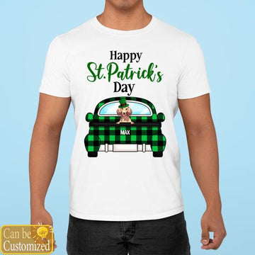 Happy St. Patrick's Day Dog Car Personalized Shirt Irish  St Patricks Day
