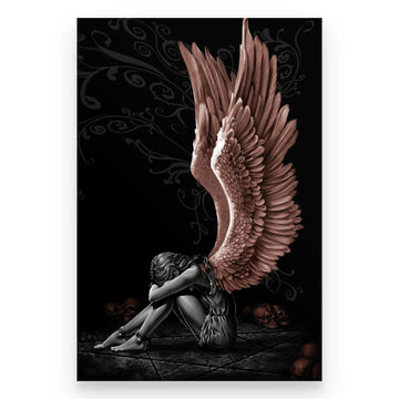 Sitting Angel Fantasy Art Cool Wall Decor Art Print Poster, Beautiful Angel Wings Heaven Poster - Standard Poster