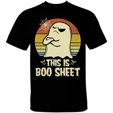 This Is Boo Sheet Ghost Retro Halloween Costume Men Women T-Shirt