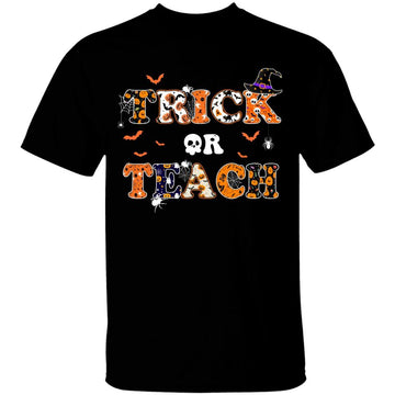 Retro Vintage Groovy Trick Or Teach Funny Halloween Costume T-Shirt