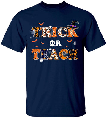 Retro Vintage Groovy Trick Or Teach Funny Halloween Costume T-Shirt