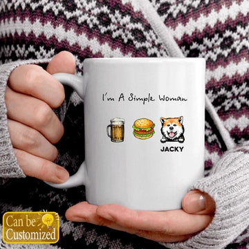 I Am A Simple Woman - Personalized Coffee Mug - Birthday Gift For Dog Mom, Dog Lover