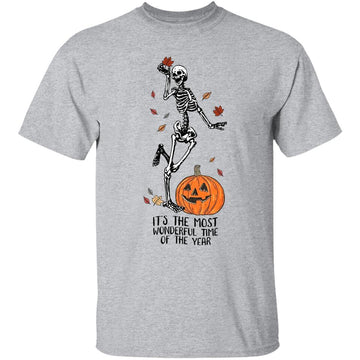 It’s the Most Wonderful Time Of The Year Halloween Fall Skeleton Pumpkin Shirt