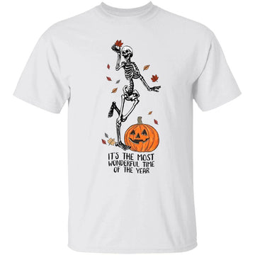 It’s the Most Wonderful Time Of The Year Halloween Fall Skeleton Pumpkin Shirt