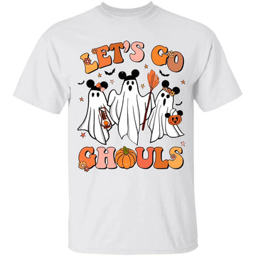 Retro Groovy Let's Go Ghouls Halloween Ghost Outfit Costumes Shirt