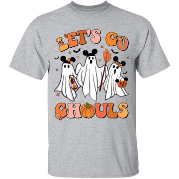 Retro Groovy Let's Go Ghouls Halloween Ghost Outfit Costumes Shirt