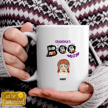 Personalized Coffee Mug Halloween Gift For Member Of Family - Boo Crew Halloween Cartoon