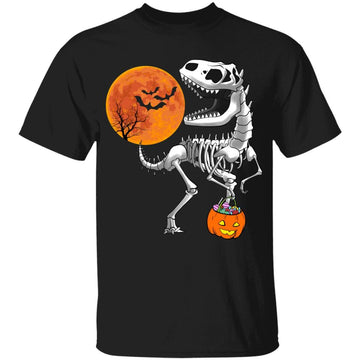 Halloween Dinosaur T Rex Skeleton Scary Boys Kids Teens Shirt