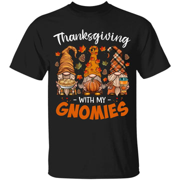 Thanksgiving With My Gnomie Leopard Pumpkin Funny Autumn Gnomes Shirt