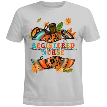 Thankful Grateful Blessed Registered Nurse Thanksgiving Shirts - Pumpkin Thanksgiving T-Shirt