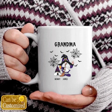 Halloween Custom Coffee Mug Grandma Gnome Personalized Gift