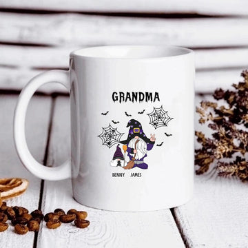 Halloween Custom Coffee Mug Grandma Gnome Personalized Gift