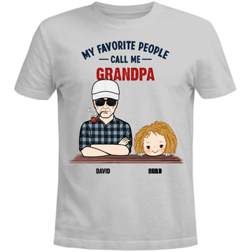 Favorite People Call Me Grandpa Man And Kids Personalized Shirt