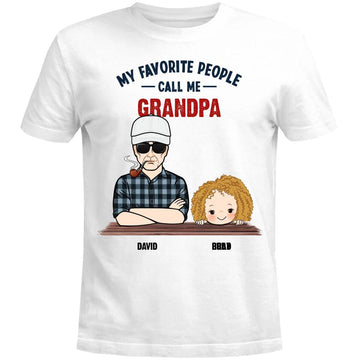 Favorite People Call Me Grandpa Man And Kids Personalized Shirt