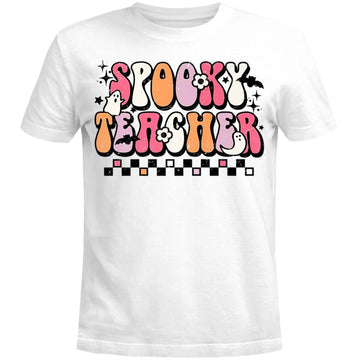 Funny Spooky Season Retro Spooky Teacher Halloween Costume Shirt