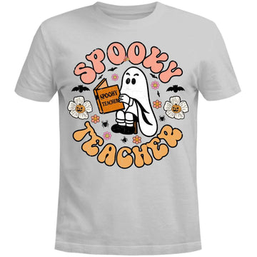 Funny Spooky Season Retro Spooky Teacher Halloween Costume T-Shirt