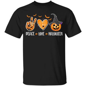 Peace Love Halloween Funny Halloween Costume Cool Pumpkin Shirt