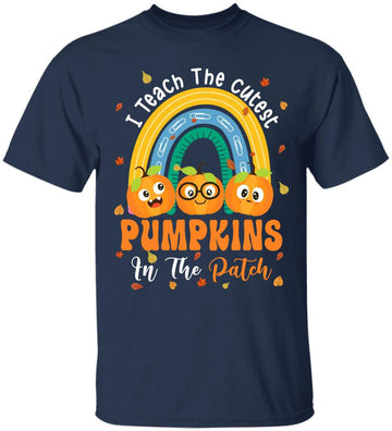 Rainbow I Teach The Cutest Pumpkins In The Patch Fall Season T-Shirt