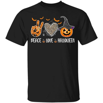 Peace Love Halloween Funny Halloween Costume Cool Pumpkin Shirt