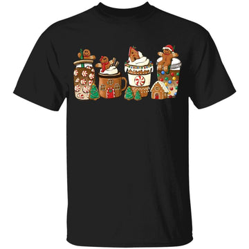 Merry Christmas Coffee Sweets Winter Cozy Coffee Lovers T-Shirt Funny Cup Winter Snowman Candy Cane Gingerbread