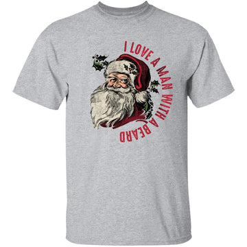 Funny I Love A Man With A Beard Santa Sweathirt, Cute Christmas shirt for women, Christmas Crewneck, Graphic christmas Tee, Santa Beard Shirt for women, Men Xmas Sweater