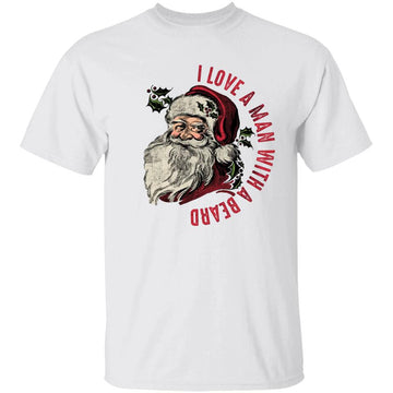 Funny I Love A Man With A Beard Santa Sweathirt, Cute Christmas shirt for women, Christmas Crewneck, Graphic christmas Tee, Santa Beard Shirt for women, Men Xmas Sweater