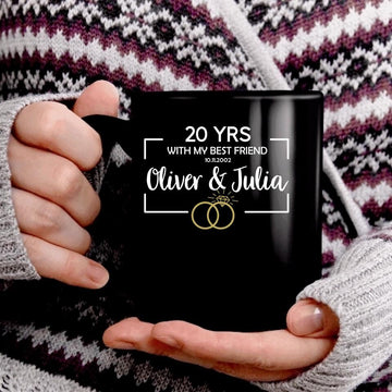 Personalized Anniversary Couples Gift Coffee Mug, 20th Anniversary Gifts For Women And Men, Custom Couple Mugs, Matching Mugs, Gift For Bestfriends