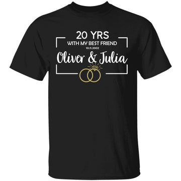 Personalized Anniversary Couples Shirt, 20th Anniversary Gifts For Women And Men, Custom Couple Tee, Matching T-Shirt, Gift For Bestfriends