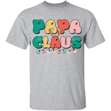 Papa Claus Shirt Christmas Pajama Family Matching Xmas Light T-Shirt