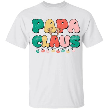 Papa Claus Shirt Christmas Pajama Family Matching Xmas Light T-Shirt