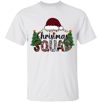 Christmas Squad Family Group Matching Shirts Red Plaid Santa T-Shirt