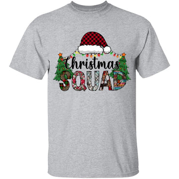 Christmas Squad Family Group Matching Shirts Red Plaid Santa T-Shirt