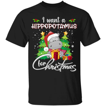 I Want A Hippopotamus For Christmas Xmas Hippo For Kid Women T-Shirt