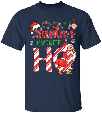 Christmas Santa's Favorite Ho Xmas Pajama Funny Naughty Shirt