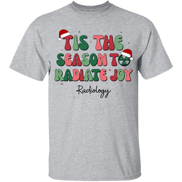 Groovy Tis The Season To Radiate Joy Radiology Christmas Shirt