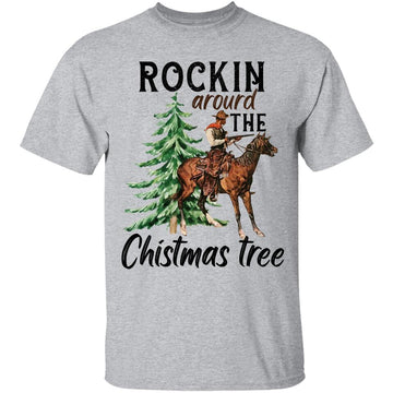 Rocking Around The Christmas Tree Sweatshirt - Retro Christmas Western Shirt - Cowboy Christmas Shirts -Xmas Gift T-Shirt