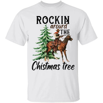 Rocking Around The Christmas Tree Sweatshirt - Retro Christmas Western Shirt - Cowboy Christmas Shirts -Xmas Gift T-Shirt