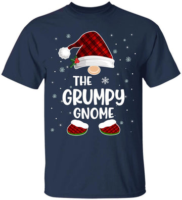 The Grumpy Gnome Buffalo Plaid Matching Family Christmas Pajama Shirt