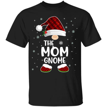 The Mom Gnome Buffalo Plaid Matching Family Christmas Pajama Shirt